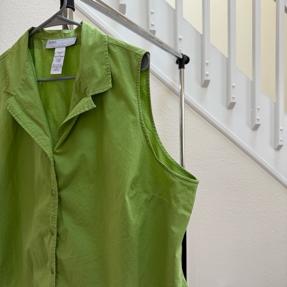 Vintage SAG HARBOR Summer Beautiful Green Sleeveless Top Women’s Plus Size 2X - Picture 3 of 11
